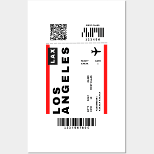Los Angeles Boarding Pass California Destination Ticket Posters and Art